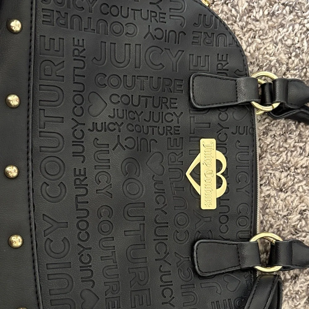 Juicy Couture Black Shoulder Bag with Gold Accents - Picture 2 of 3
